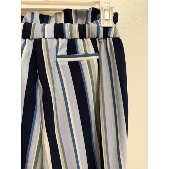 SOHO Apparel Paper Bag Pants Pull On Wide Leg Striped Tie Size Small - Picture 9 of 11